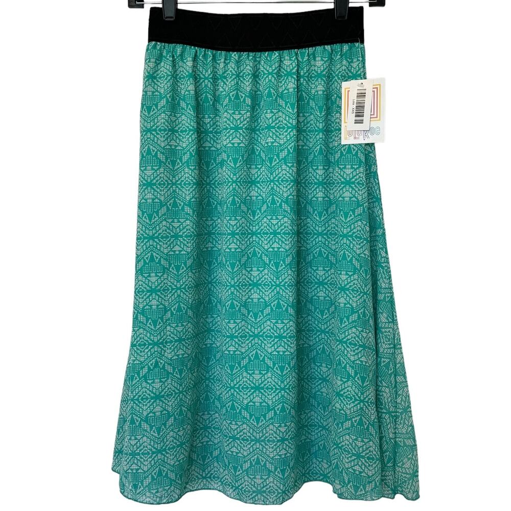 LuLaRoe Lola Chiffon Skirt in Pale Green Boho Print NWT‎